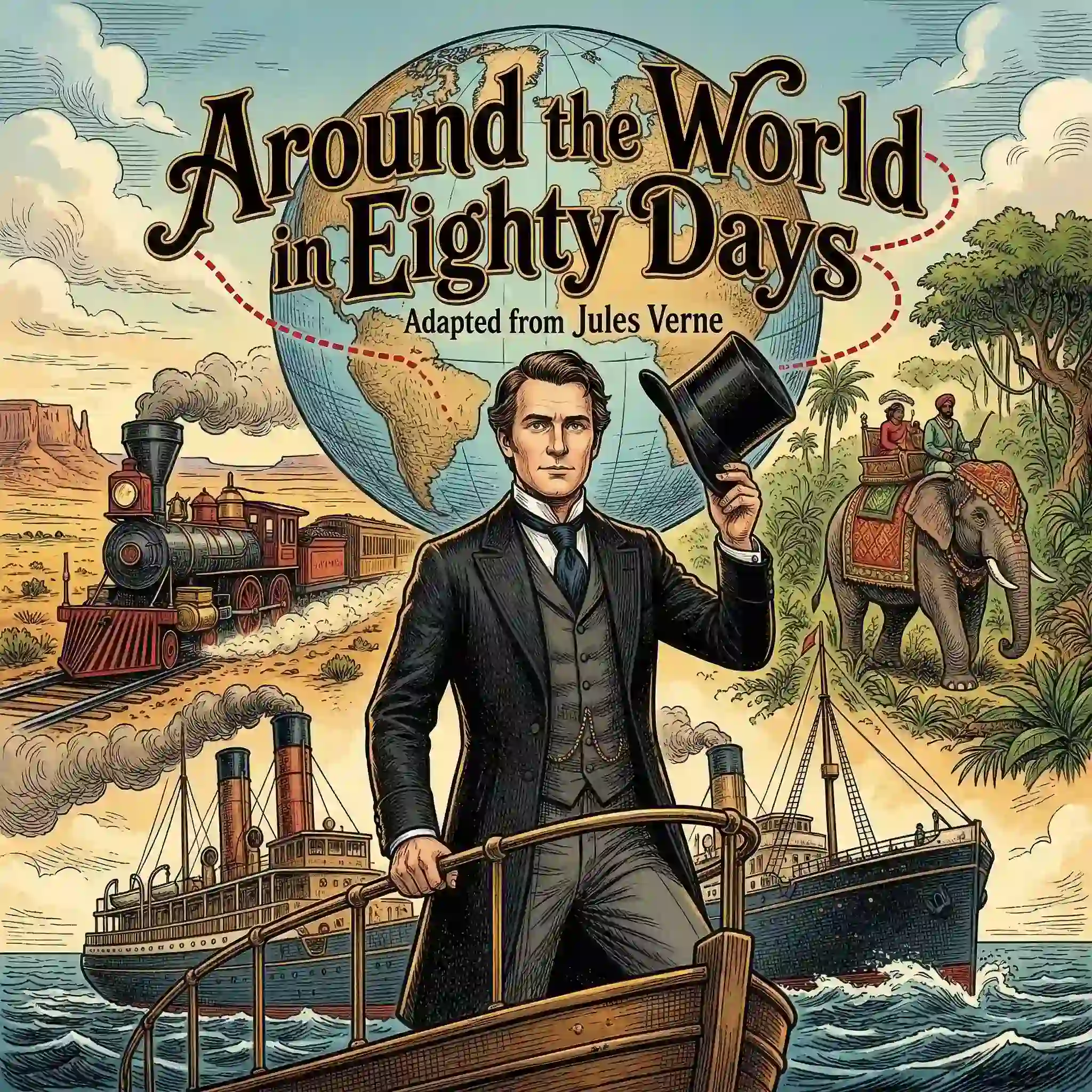 Cover of Around the World in Eighty Days