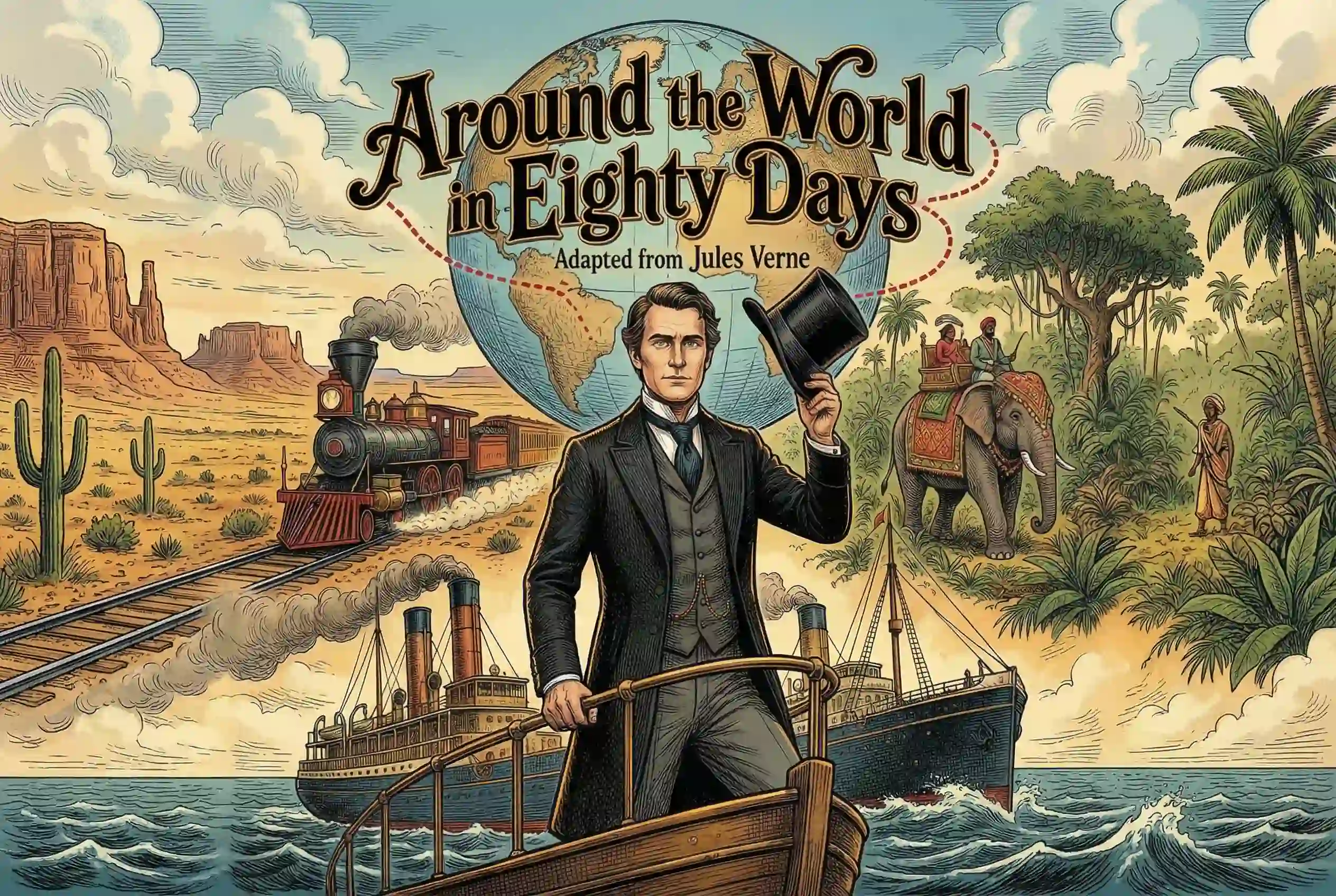 Cover of Around the World in Eighty Days